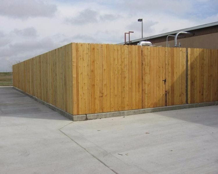 Commercial Wood Fence Mechanical Enclosure